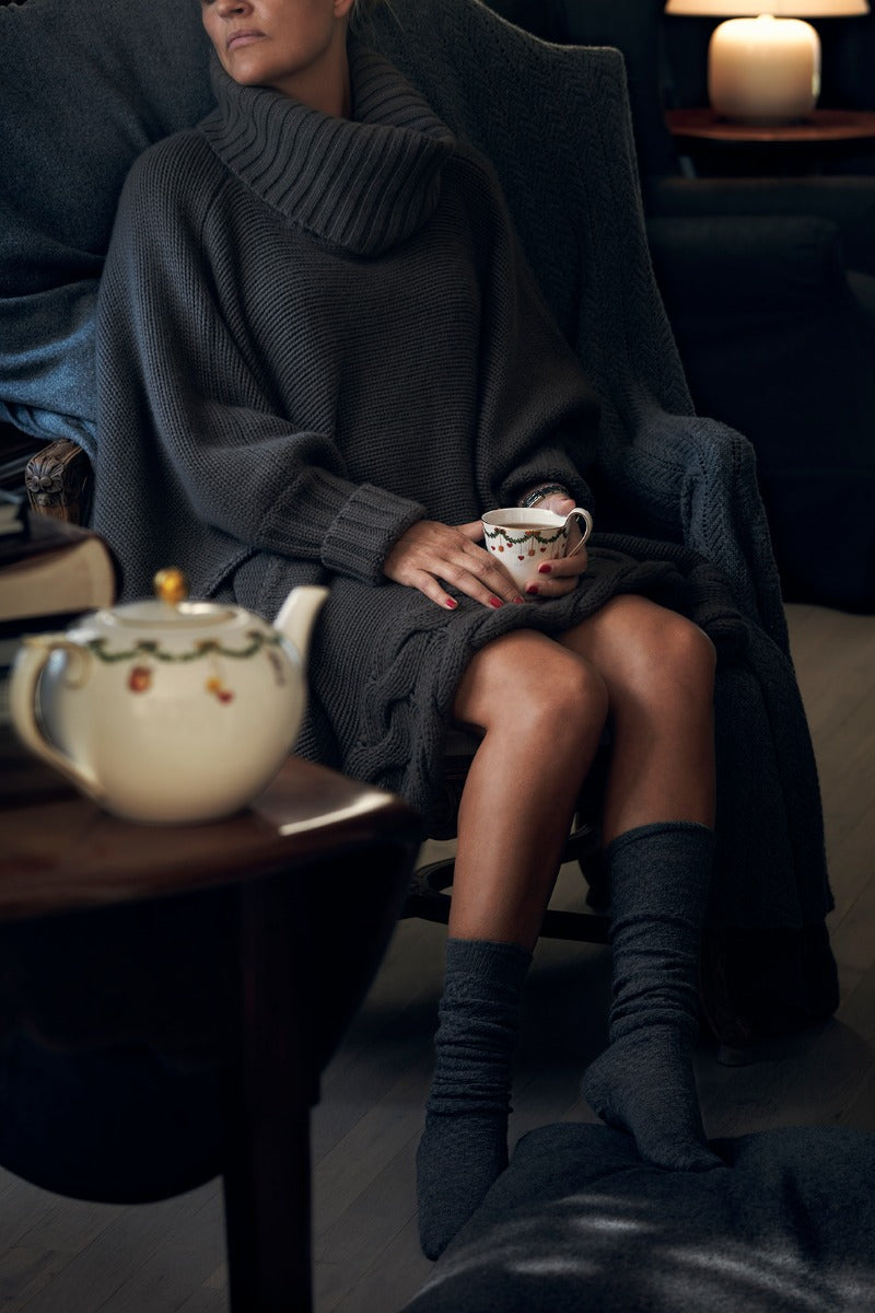 Royal Copenhagen Stjerne riflet tekande med låg - 140 cl. - Bahne